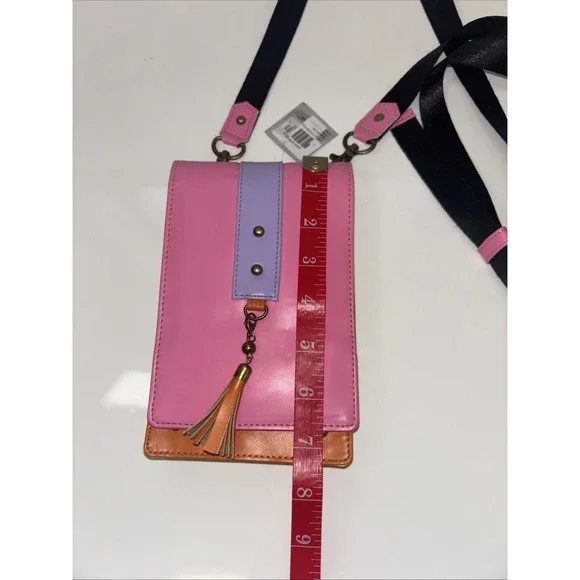 Foxie Vegan Leather Crossbody Purse Pink‎ Orange Purple Yellow Ethical NWT - Picture 6 of 7